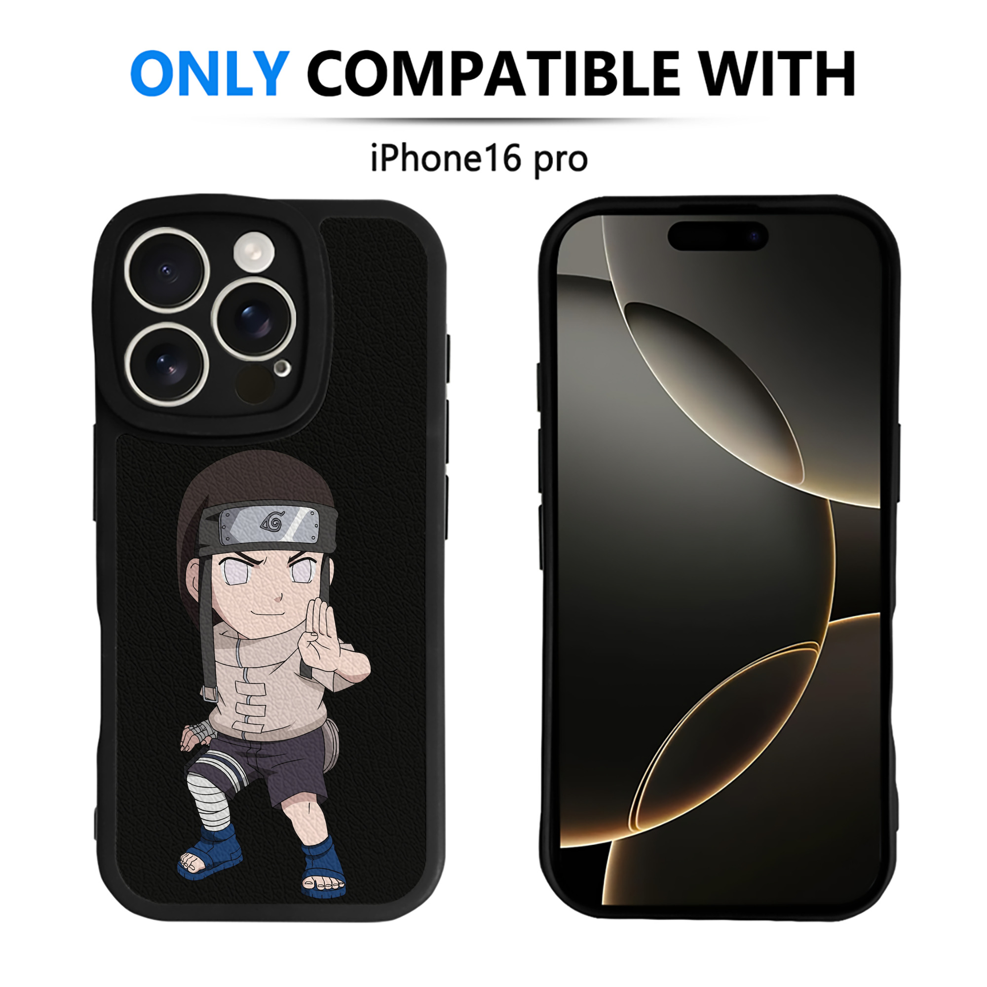（画像用） NARUTO -ナルト- 日向ネジ Hyūga Neji 【iPhone 16シリーズ対応】シリコンスマホケース（レザー調） 材質：シリコン